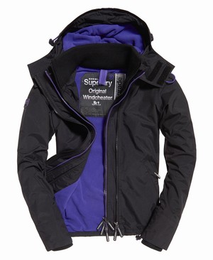 Superdry Pop Cipzár Hooded Arctic SD-Windcheater Női Kabát Lila/Fekete | LNAYD7342